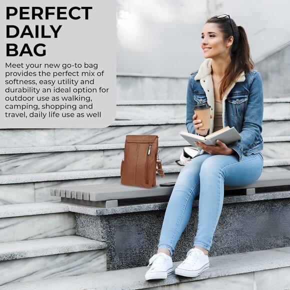 Leather Small Crossbody Phone Purse for Women Lightweight Stylish Durable - Picture 6 of 8